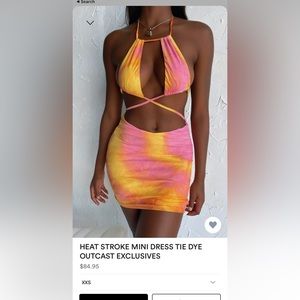HEAT STROKE MINI DRESS TIE DYE OUTCAST EXCLUSIVES XS